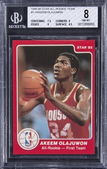 1985-86 Star All-Rookie Team #1 Hakeem Olajuwon - BGS NM-MT 8
